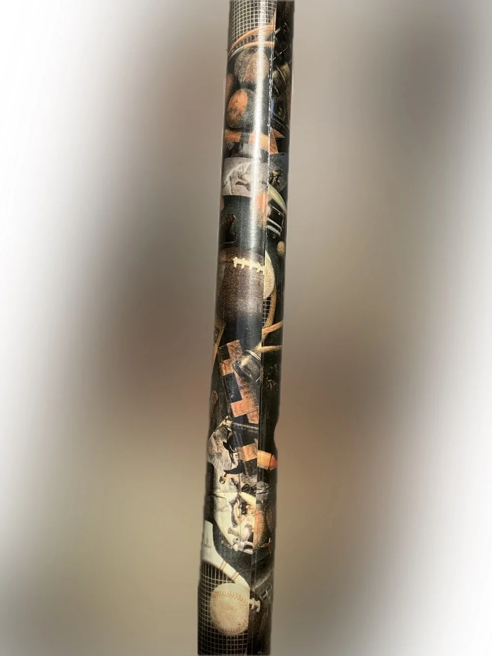 🔴New Vintage Sports Themed Equipment Gift Wrap Roll Retro Craft Art